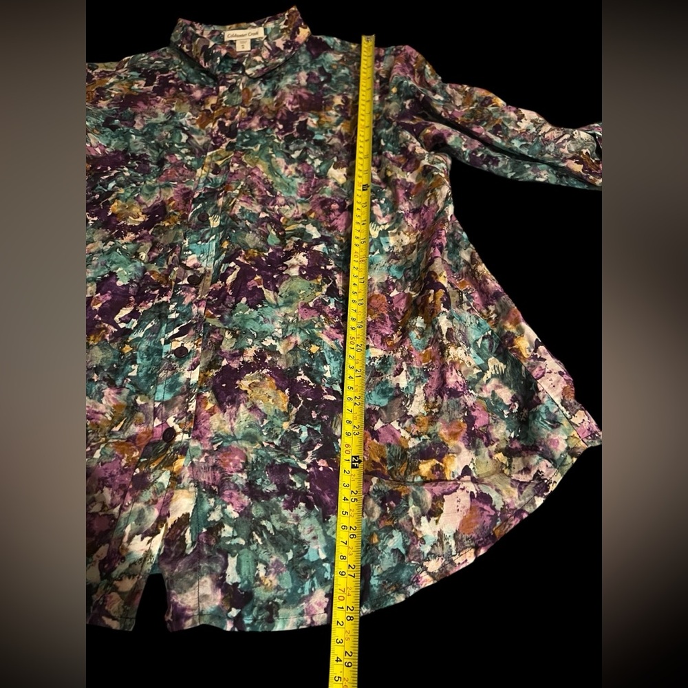 Coldwater Creek Blouse Womens 16 Floral Long Sleeve Light Button Up Down LN - Picture 5 of 5